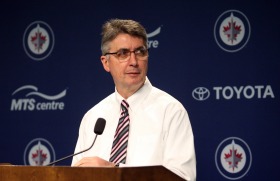 Winnipeg Jets Head Coach Claude Noel addressing the local media